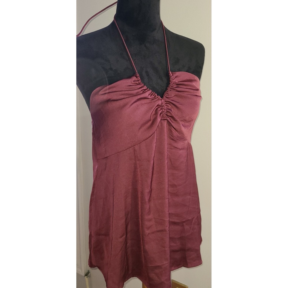 NWT Banana Republic Silky Halter Camisole Top Sz M ($54) Maroon Romantic LuxChic